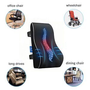 Chrissy Lumbar Support Pillow, Memory Foam Pillow for Office, Car seat